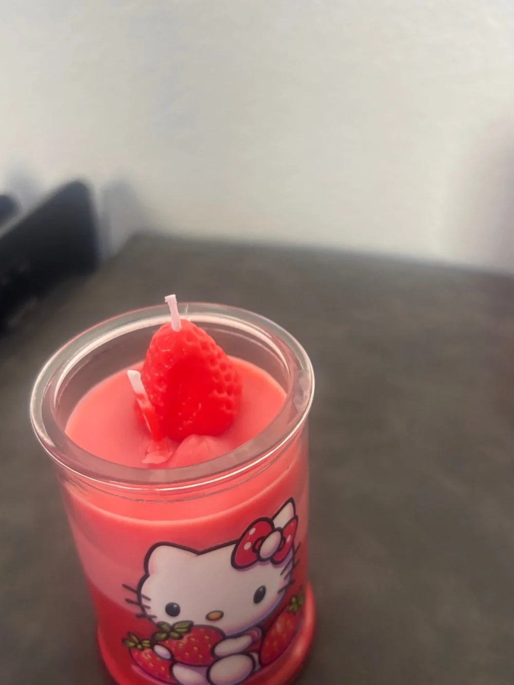Hello Kitty Red and Pink Strawberry Party Candles - Set of 3